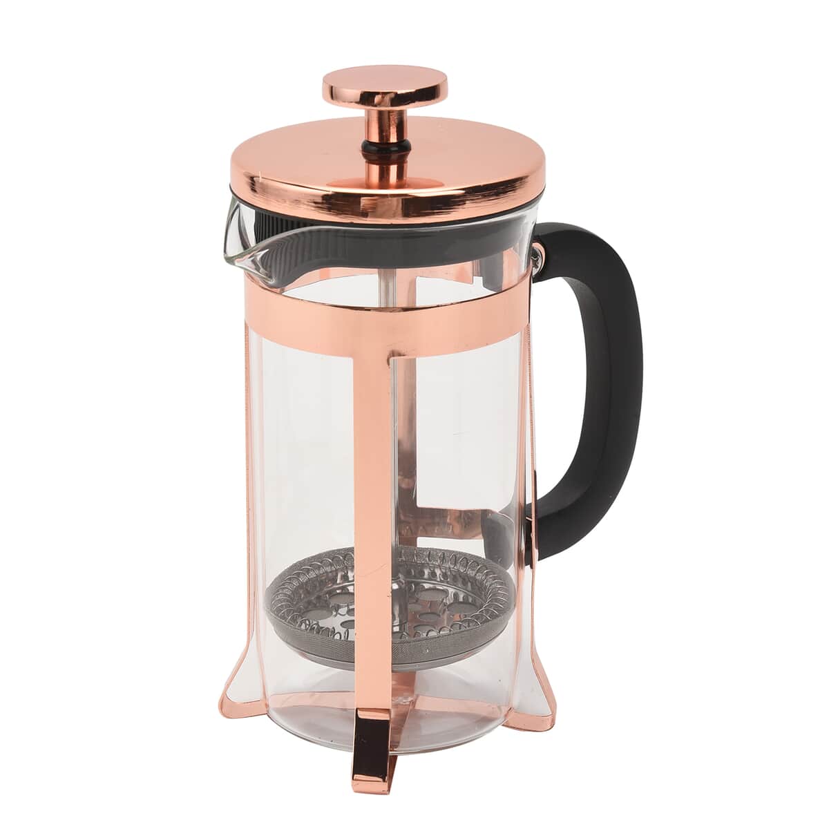Rose Gold French Press Coffee Maker in Stainless Steel with 2 Layer of Filtration 350 ml image number 0