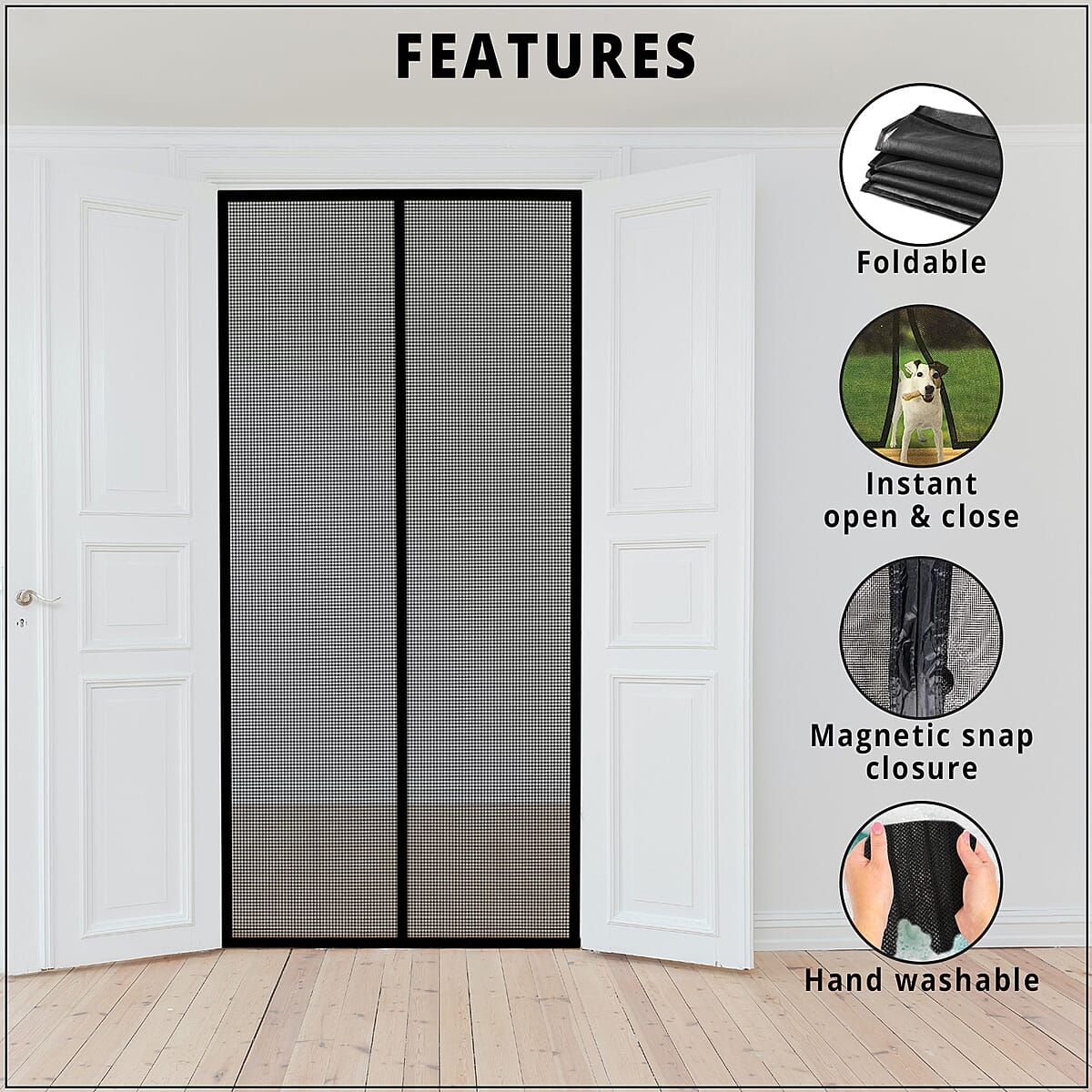 TOTAL VISION Black Insect Screen Door with Magnetic Closure image number 2