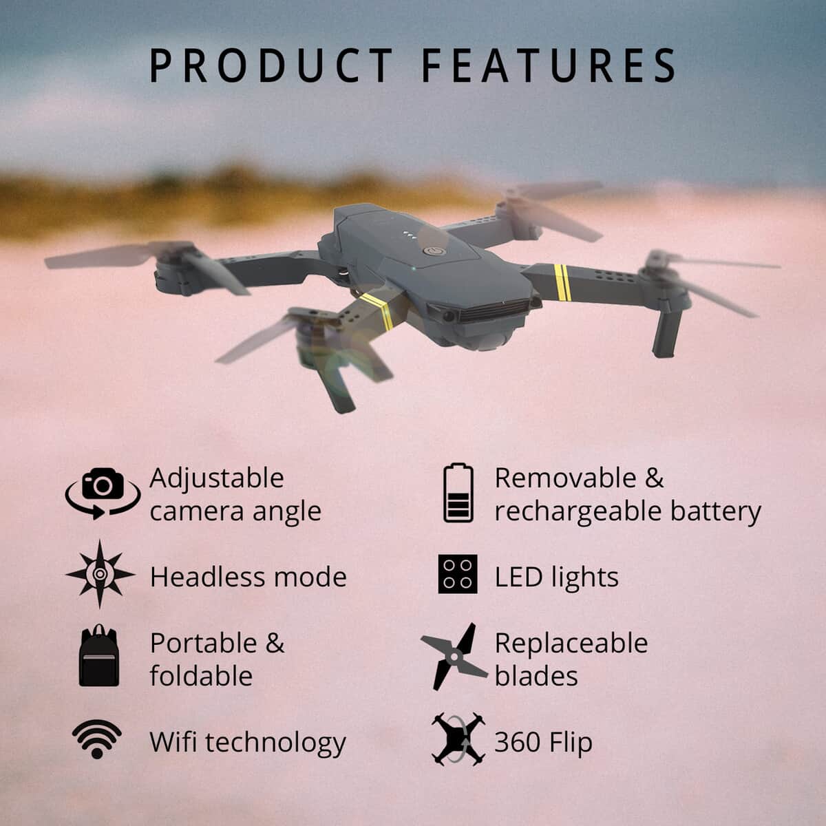 Rechargeable Quadcopter Drone with Built-in Camera, Wi-Fi Capability and Remote Control image number 2