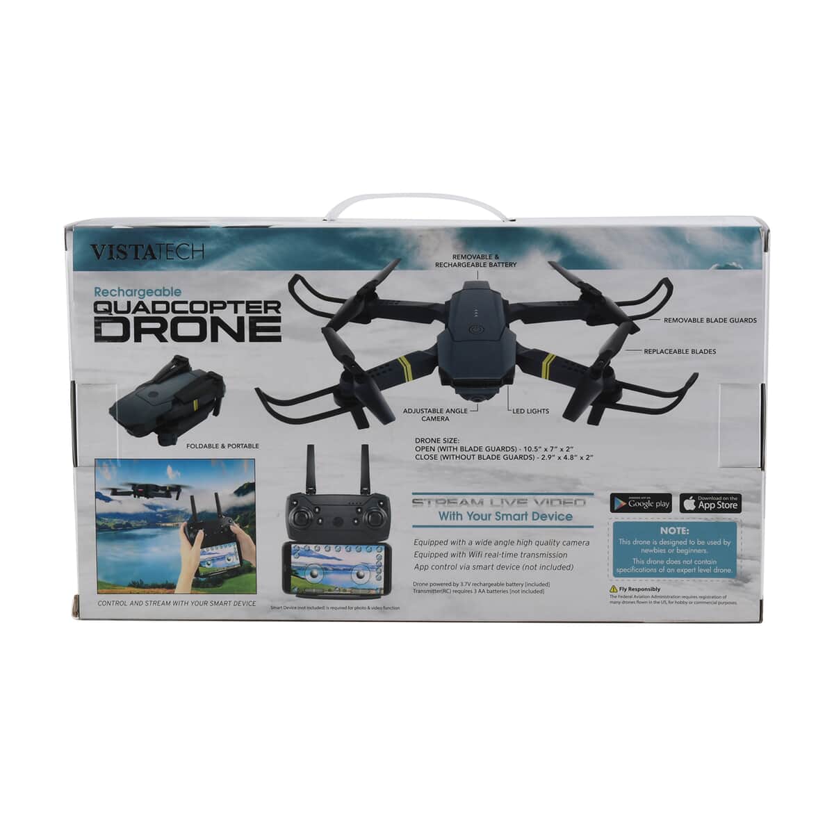 Rechargeable Quadcopter Drone with Built-in Camera, Wi-Fi Capability and Remote Control image number 4