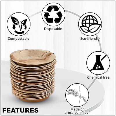 EcoWise Areca Palm Leaf 6 In Round Plates - 25ct.