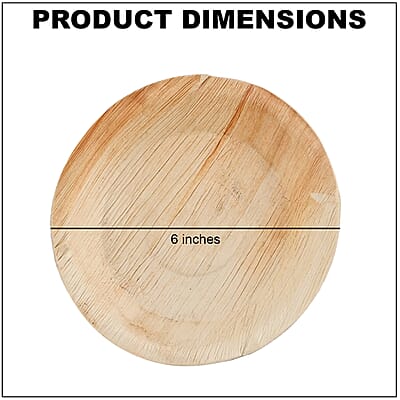 EcoWise Areca Palm Leaf 6 In Round Plates - 25ct.
