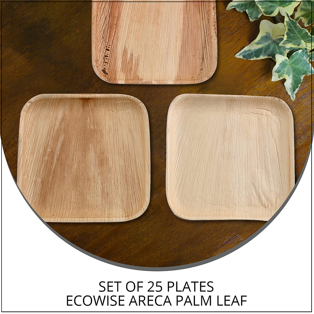EcoWise Areca Palm Leaf 8 In Square Plates - 25ct. image number 1