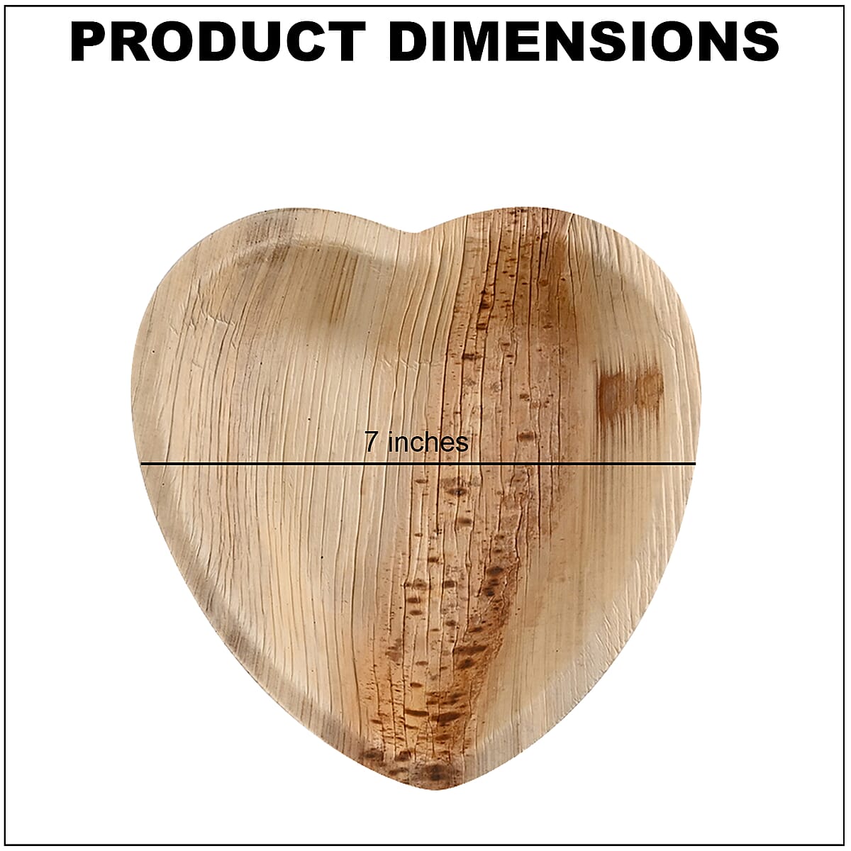 EcoWise Areca Palm Leaf 7 Heart Plates - 10ct. image number 3