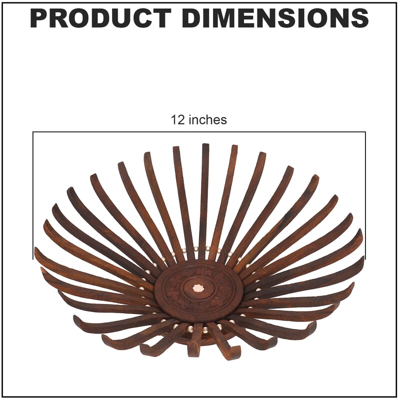 Natural Brown Rose Wood made Folding Fruit Platter/Tray