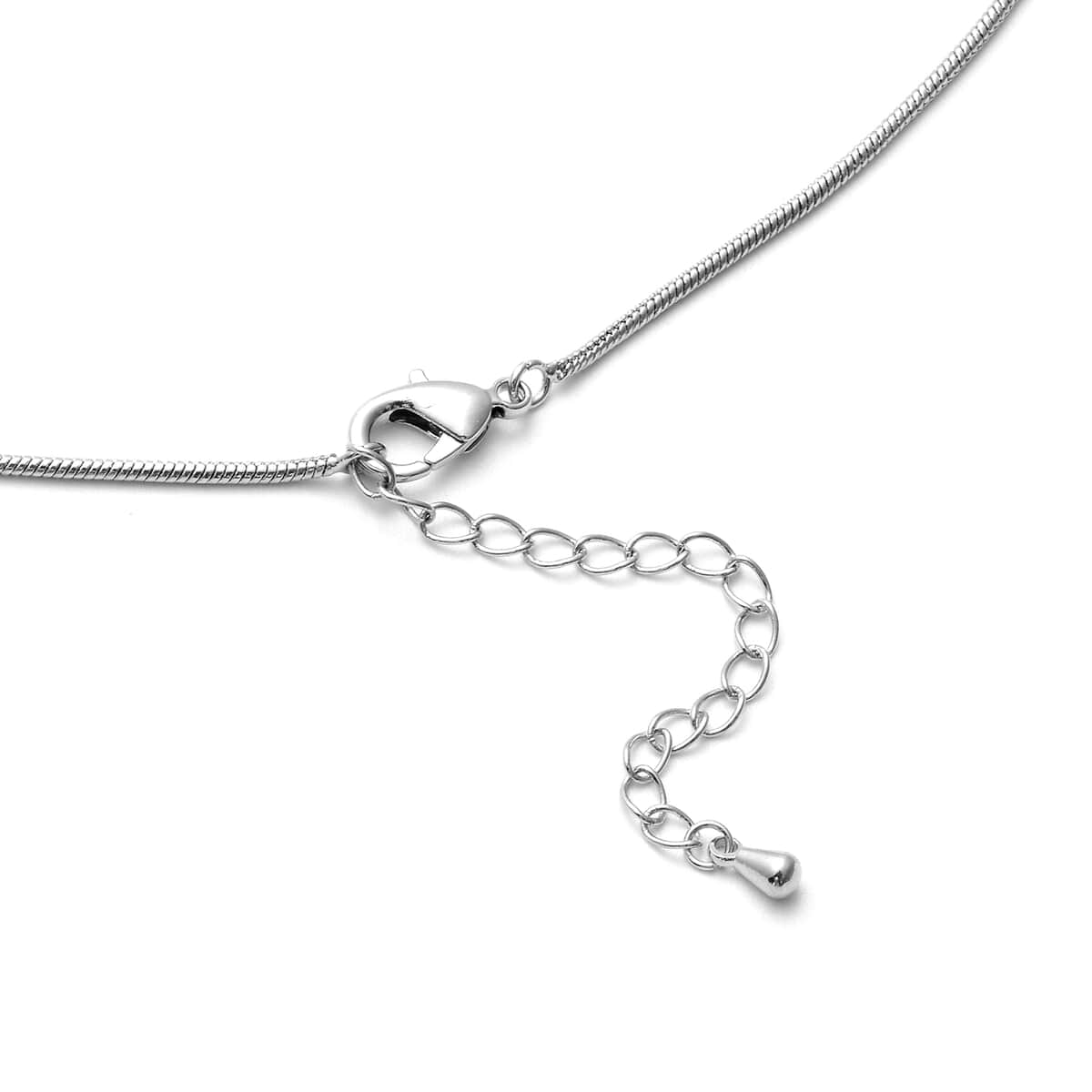 Simulated Diamond Chevron Shape Necklace 20 Inches in Silvertone image number 3