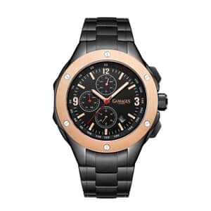 Gamages of London Limited Edition Hand Assembled Synergy Automatic Movement Watch in ION Plated Black Stainless Steel (50mm) FREE GIFT PEN