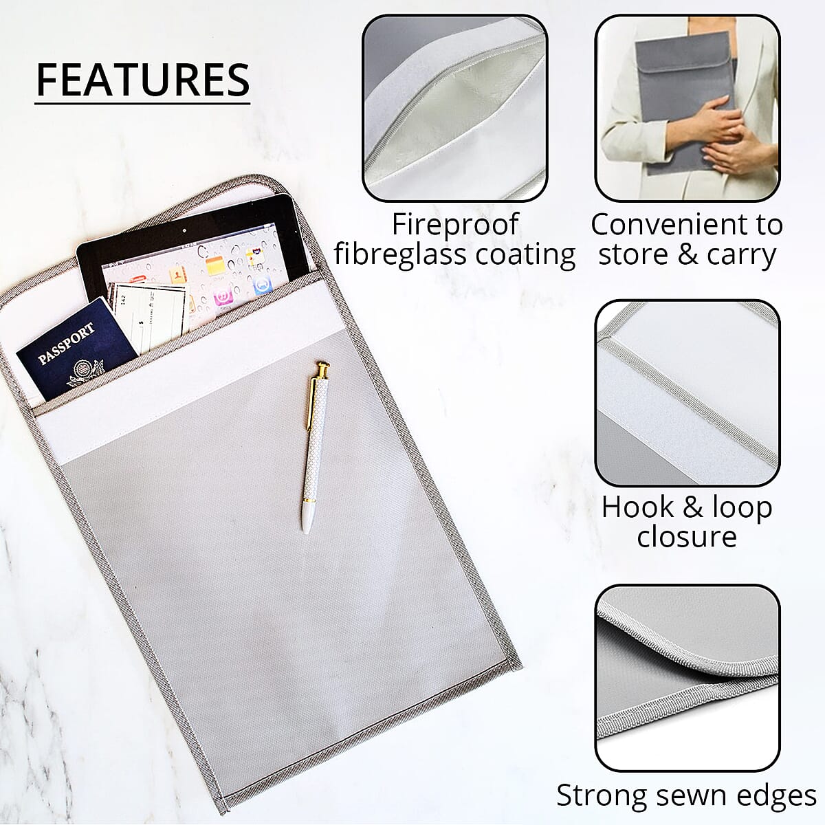 Fire Resistant Document Bag (11x15) image number 2