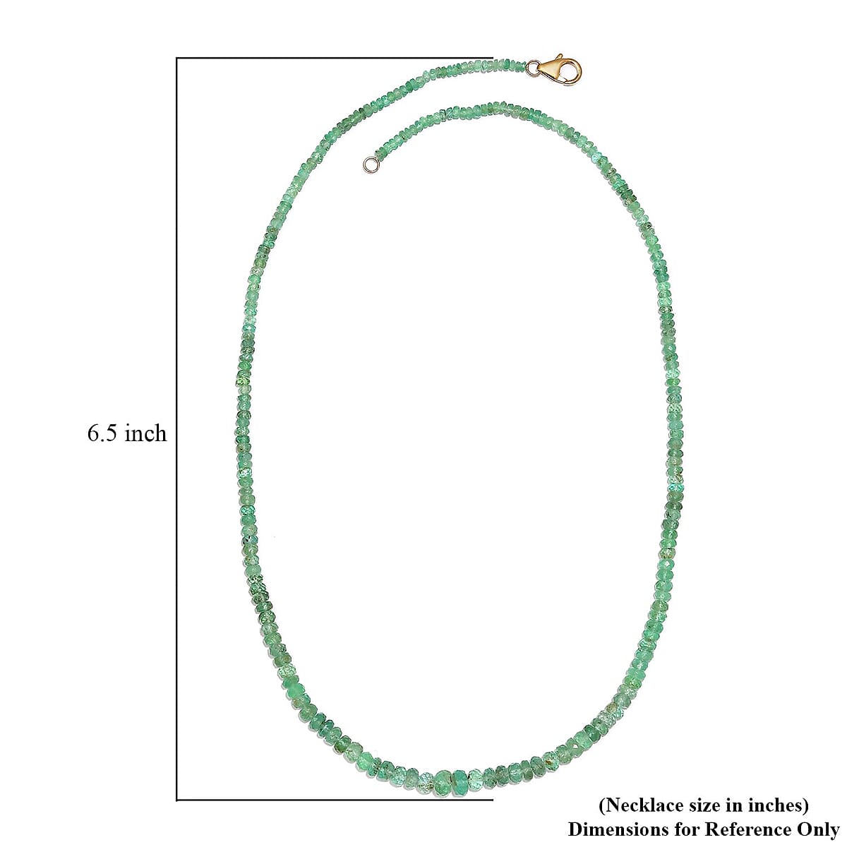 14K Yellow Gold Boyaca Colombian Emerald Beaded Necklace 18 Inches 40.00 ctw image number 5