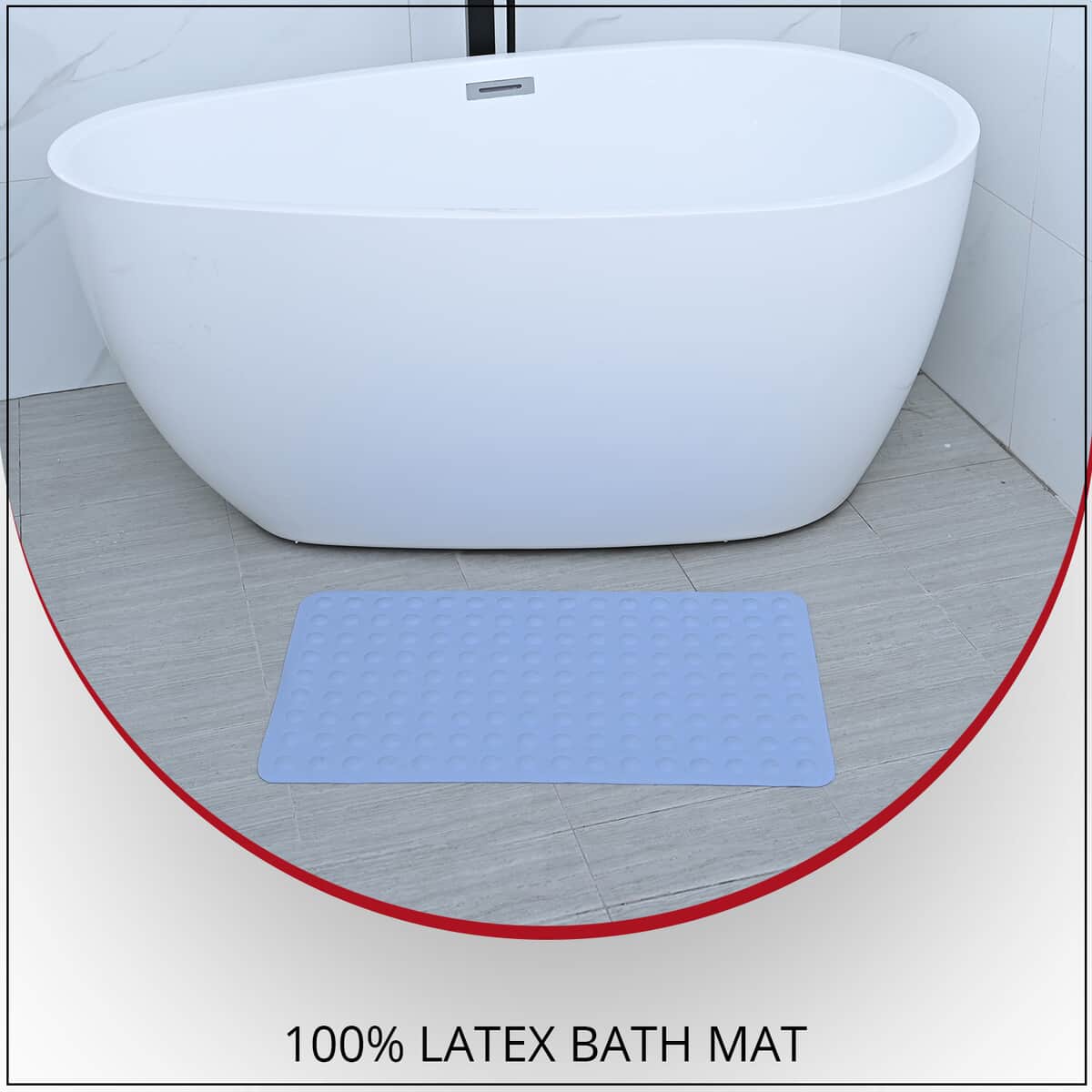 HOMESMART Blue 100% Latex Bath Mat image number 1