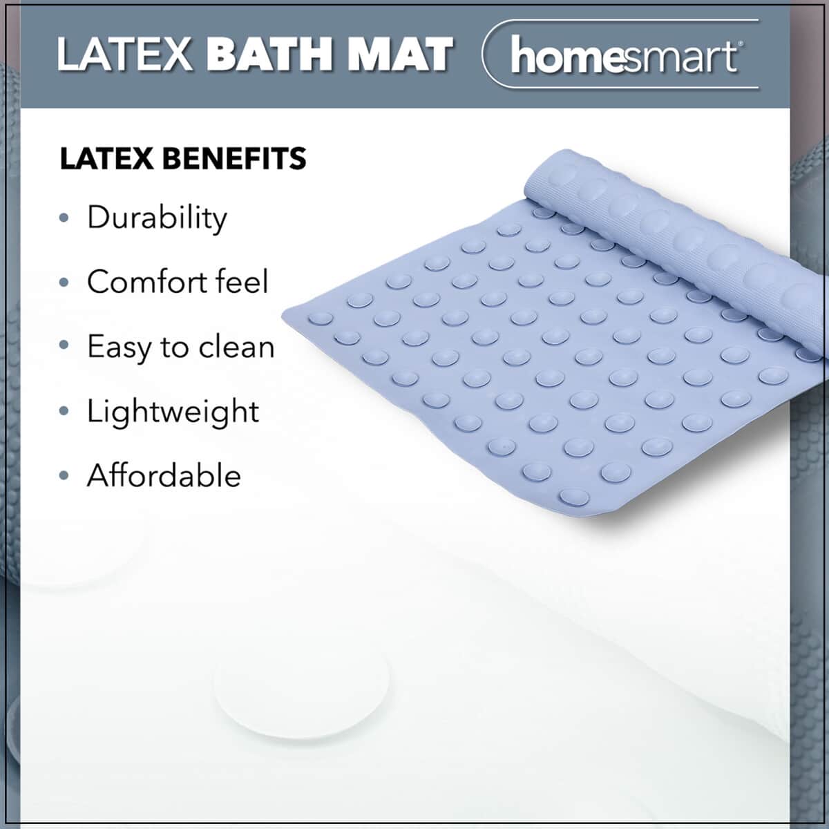 HOMESMART Blue 100% Latex Bath Mat image number 2