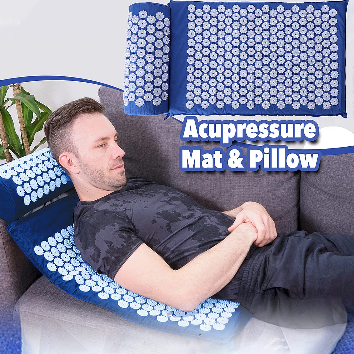 Homesmart Acupressure Mat Blue with Pillow image number 1