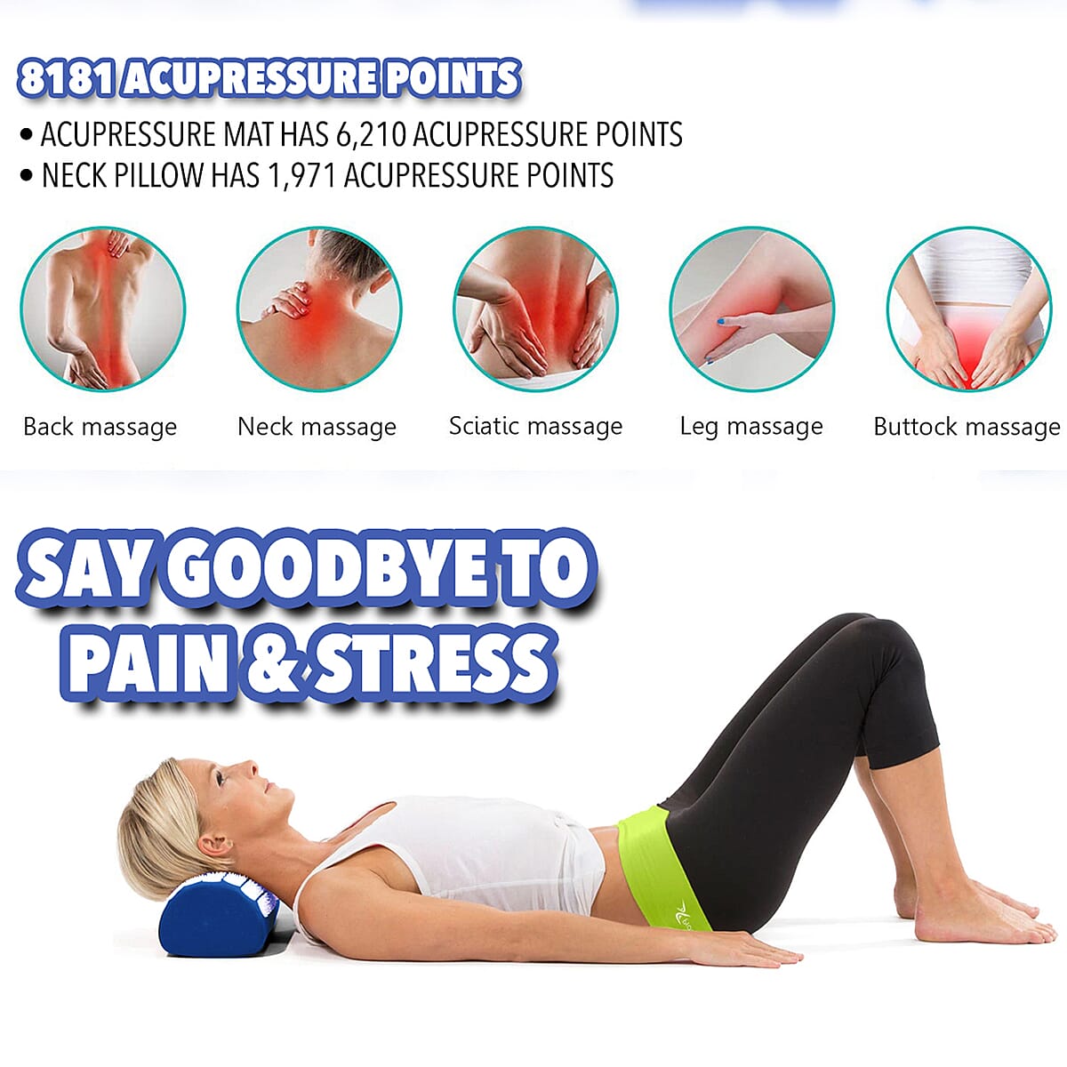 Homesmart Acupressure Mat Blue with Pillow image number 3