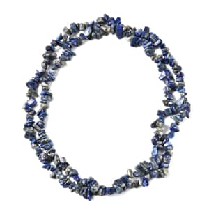 Lapis Lazuli Chips Endless Necklace 34 Inches 347.00 ctw