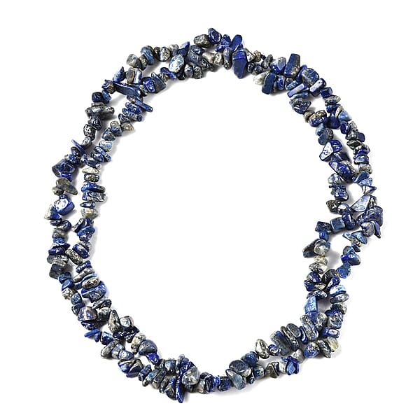 Lapis Lazuli Chips Endless Necklace 34 Inches 347.00 ctw