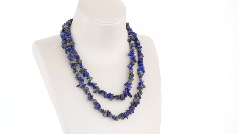 Lapis Lazuli Chips Endless Necklace 34 Inches 347.00 ctw
