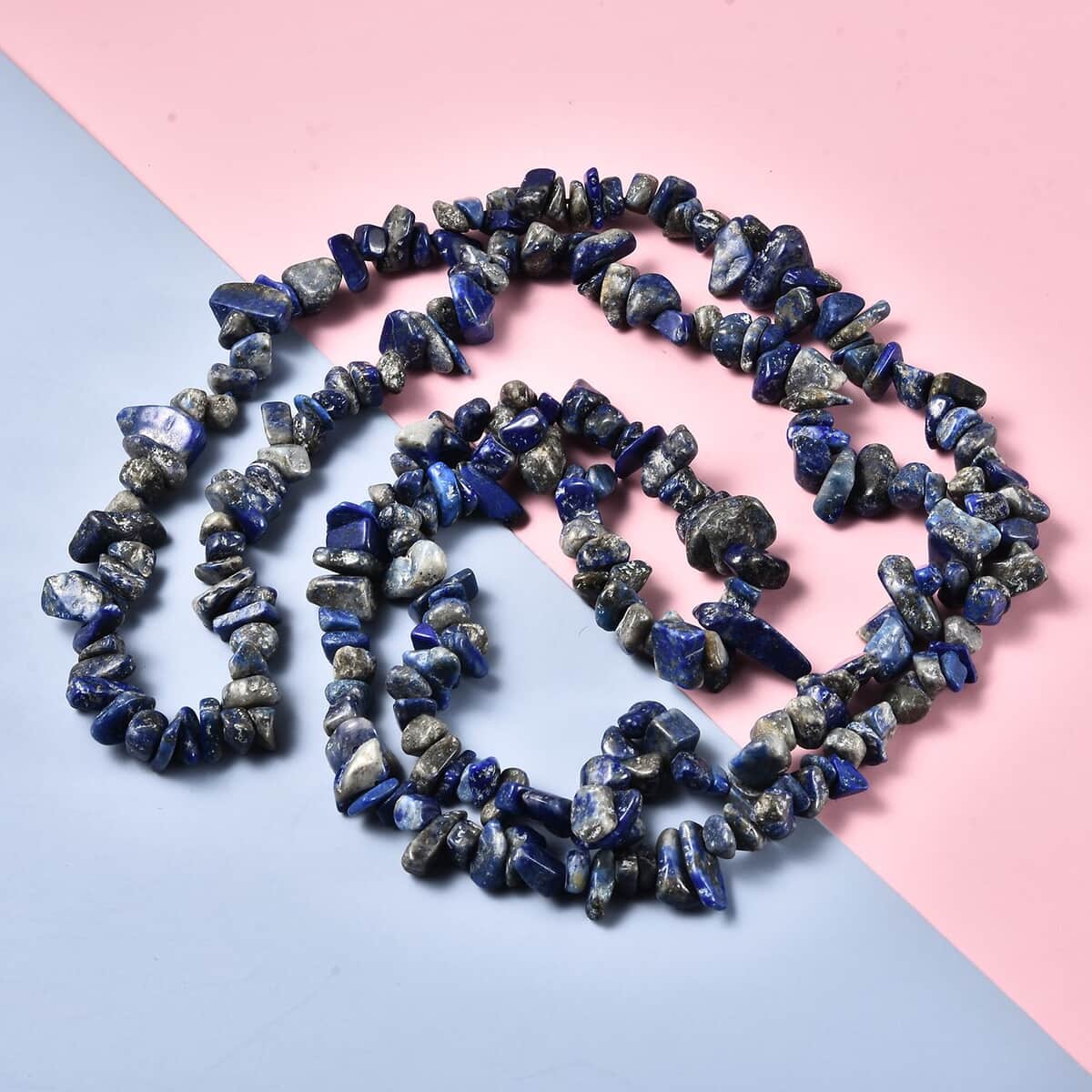 Lapis Lazuli Chips Endless Necklace 34 Inches 347.00 ctw image number 1