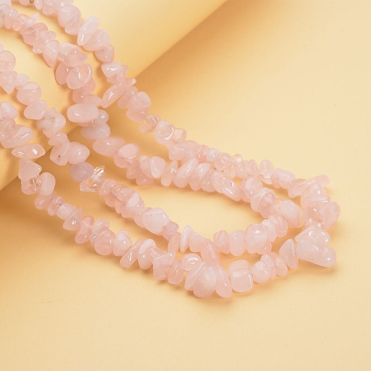 Galilea Rose Quartz Chips Endless Necklace 34 Inches 291.50 ctw  image number 1