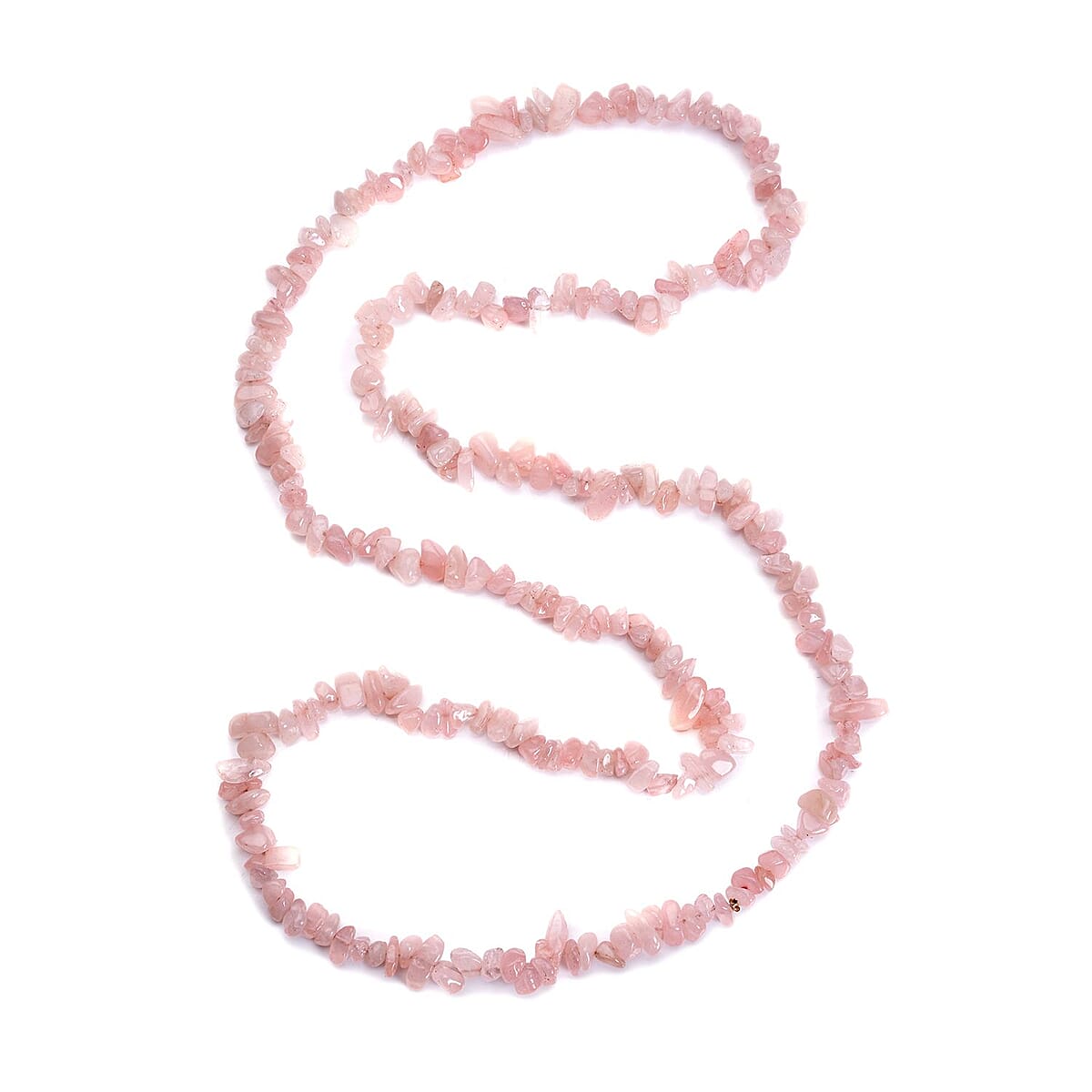 Galilea Rose Quartz Chips Endless Necklace 34 Inches 291.50 ctw  image number 2