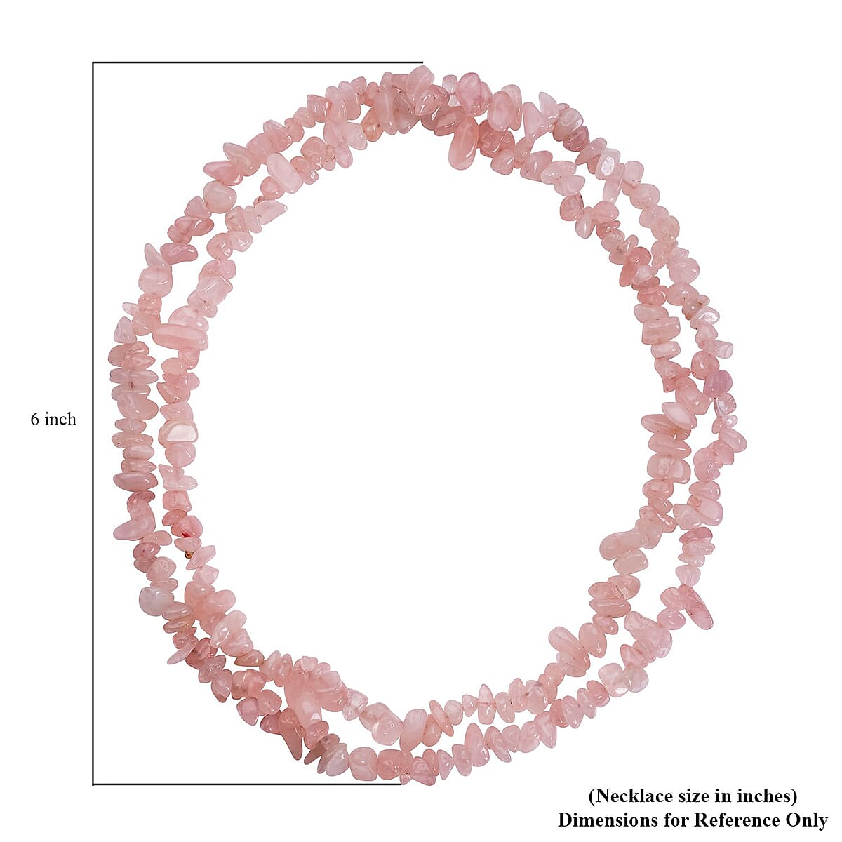 Galilea Rose Quartz Chips Endless Necklace 34 Inches 291.50 ctw  image number 5