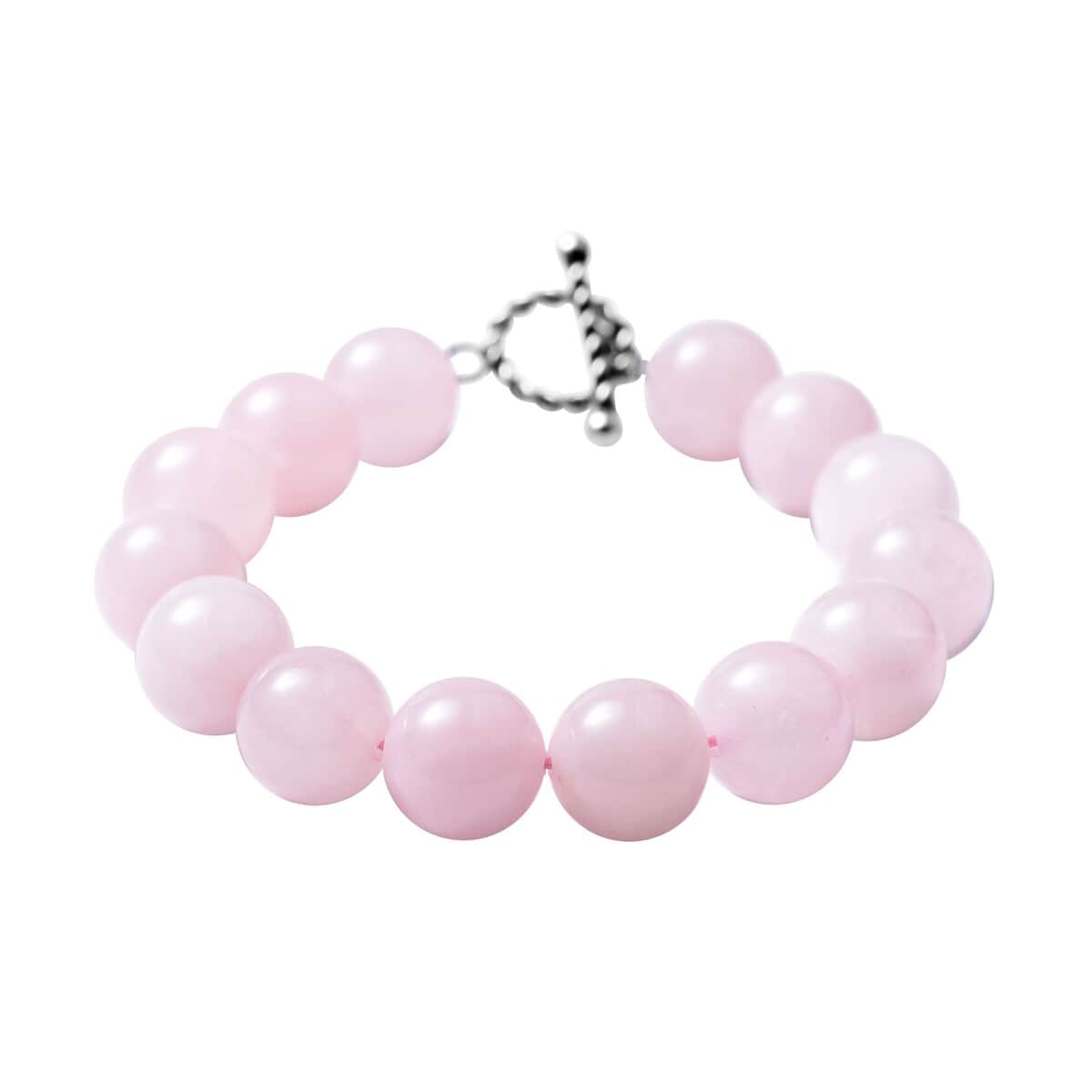 Galilea Rose Quartz Beaded Bracelet in Stainless Steel (7.50 In) 273.50 ctw image number 0