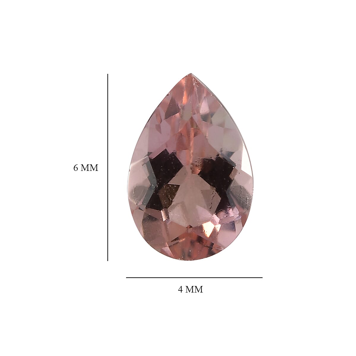 AA Salmon Pink Tourmaline (Pear 6x4 mm) 0.31 ctw