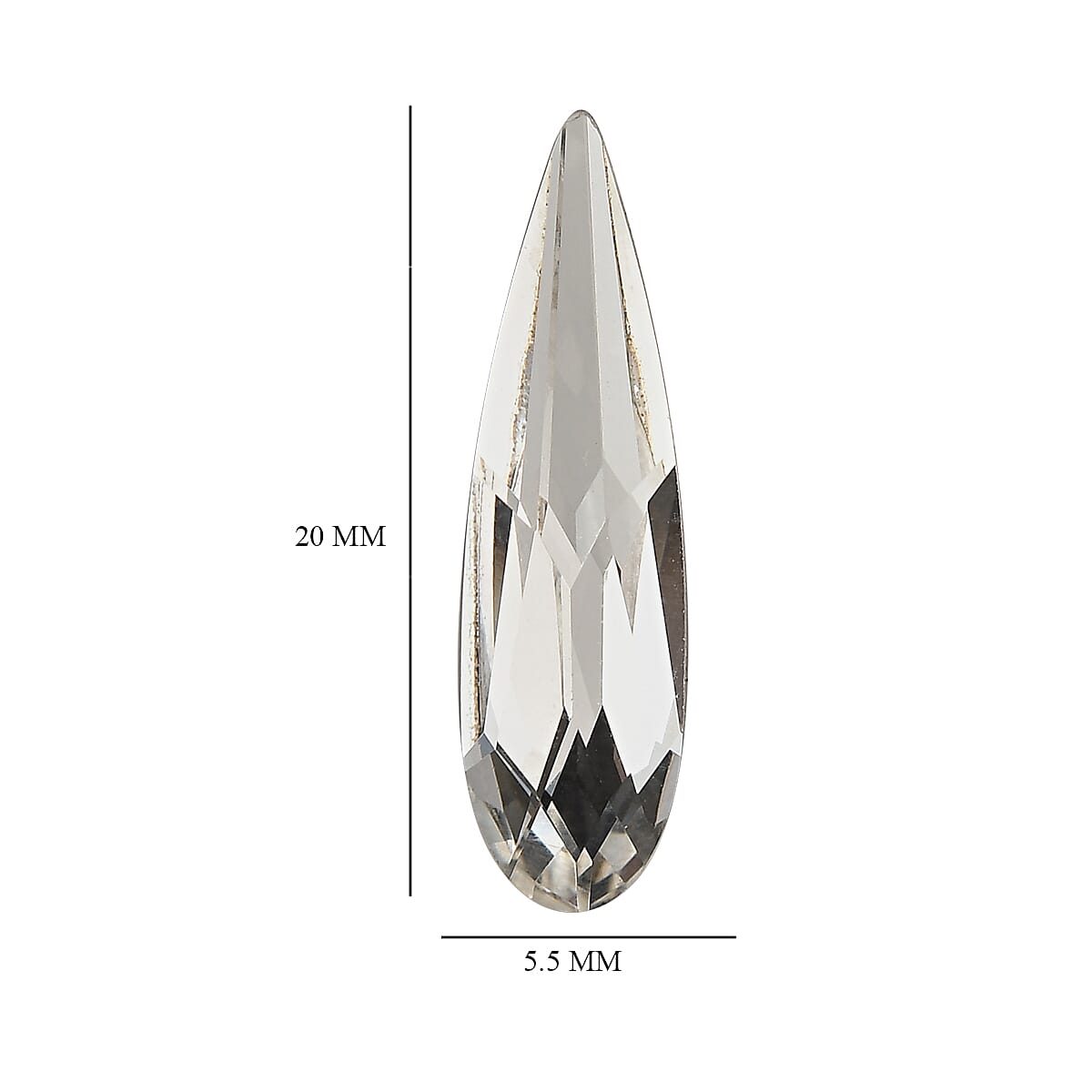 White Crystal (Pear 20X5.5 mm) 2.73 ctw image number 3