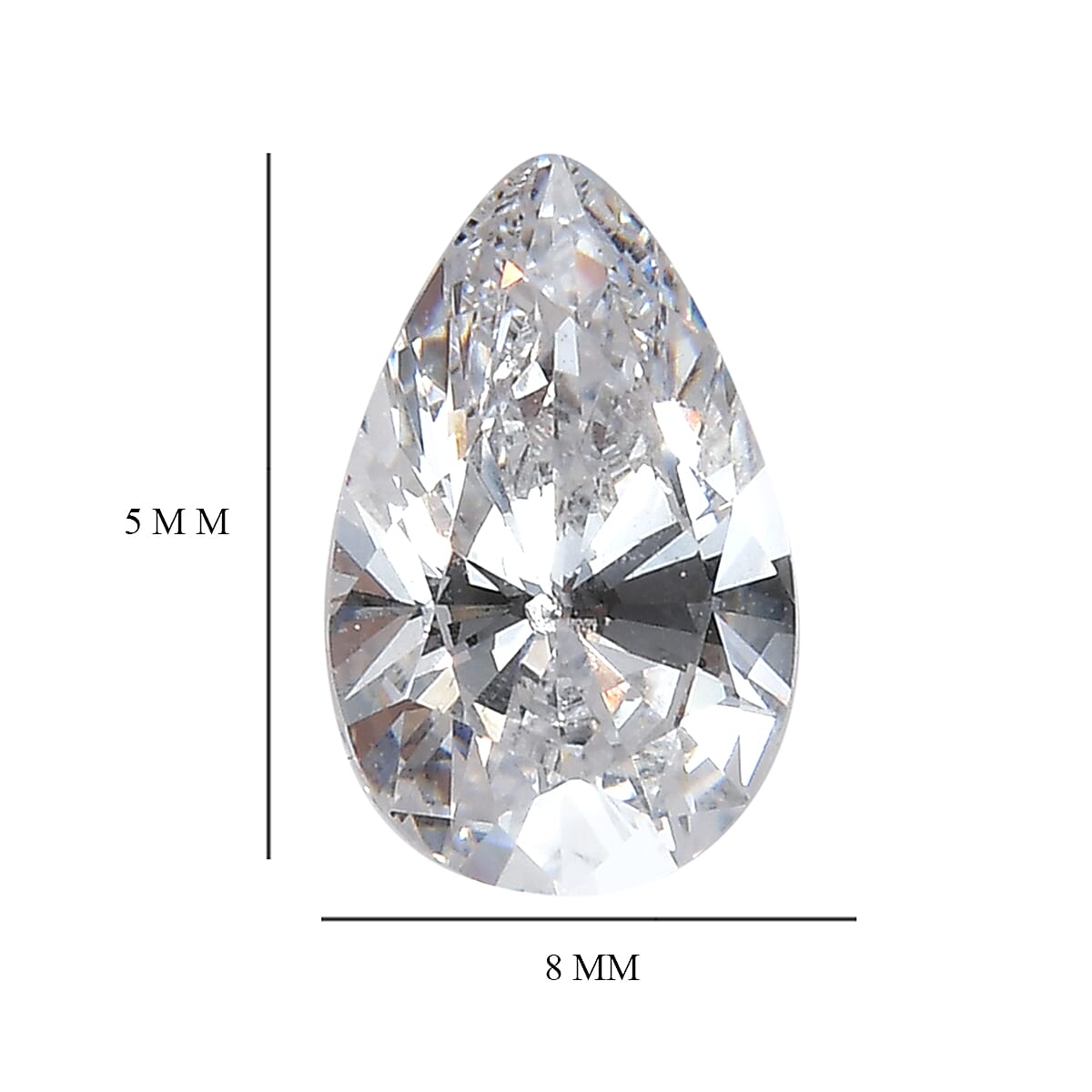 Finest CZ (Pear 8x5 mm) 1.30 ctw , Loose Gem , Loose Gemstones , Loose Stones , Jewelry Stones image number 3