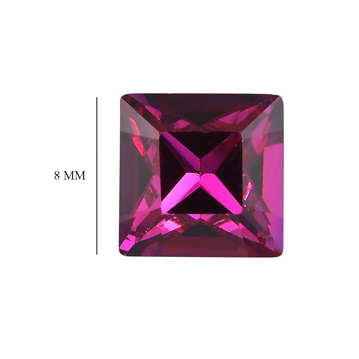 Fuchsia Crystal (Sqr 8 mm) 2.40 ctw image number 3