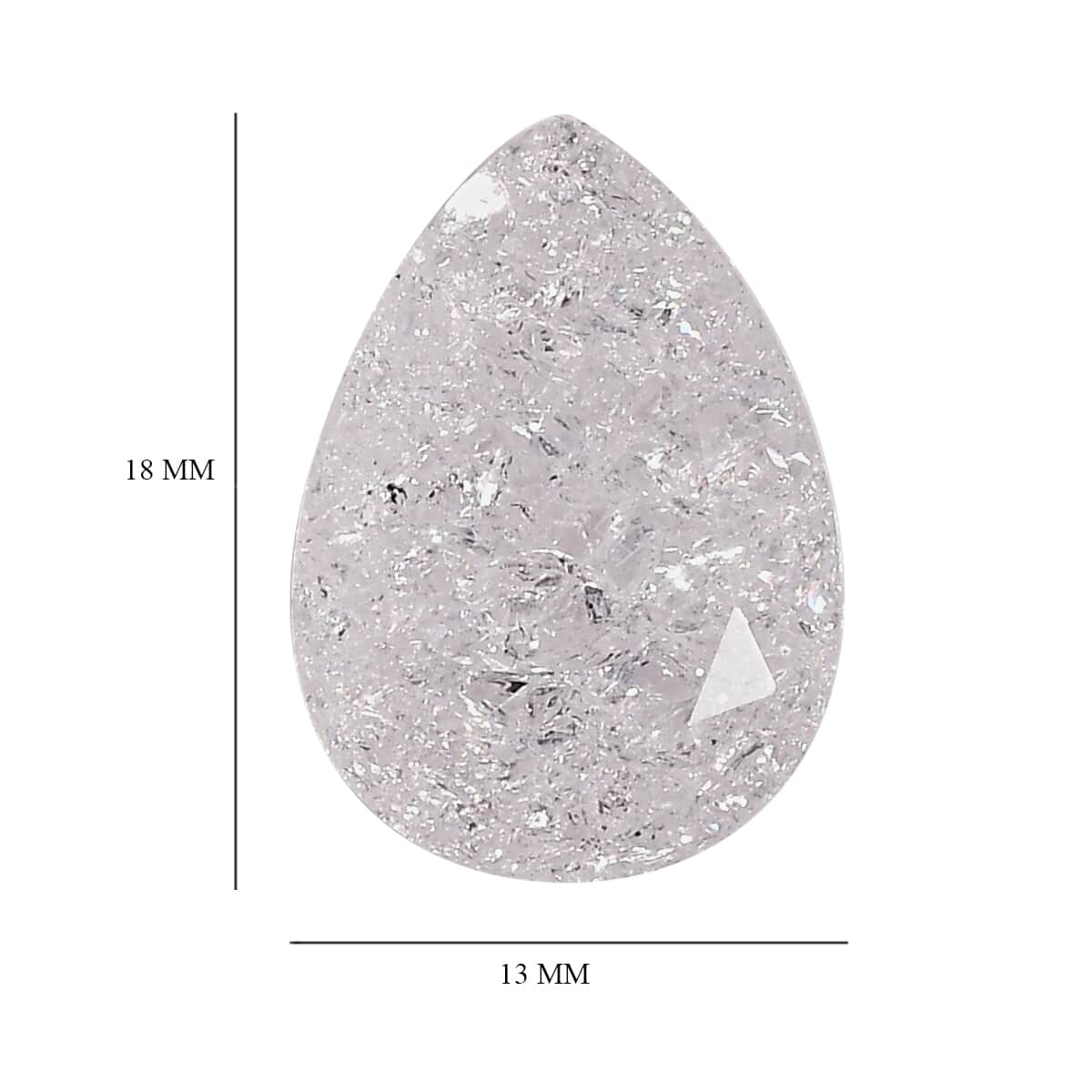White Crackled Quartz (Pear 18x13 mm) 9.96 ctw image number 3