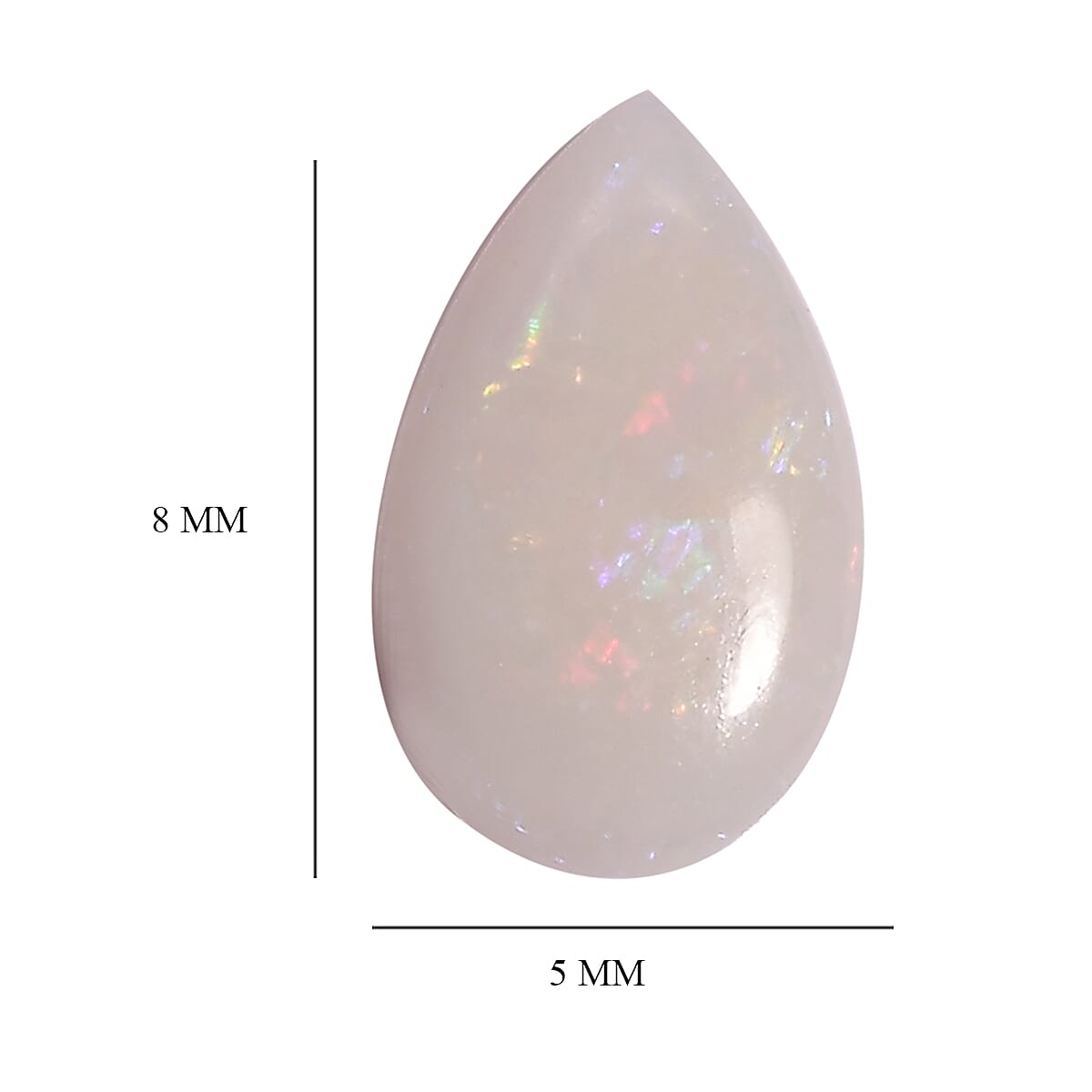 Australian White Opal (Pear 8x5 mm) 0.38 ctw image number 3