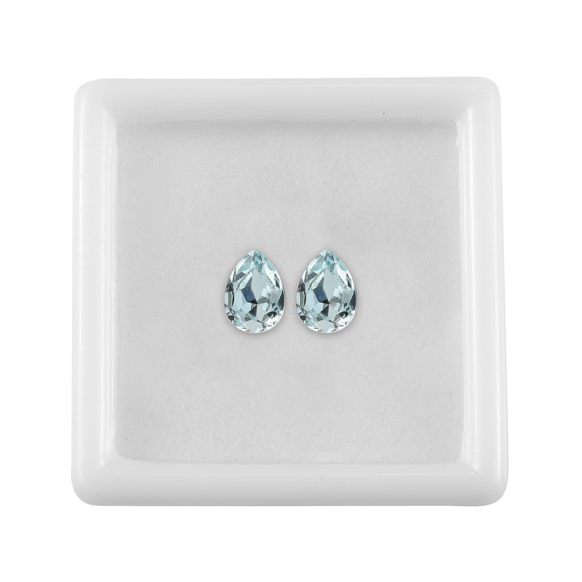 Light Azore Crystal Set of 2 (Pear 6x4 mm) 0.72 ctw image number 2