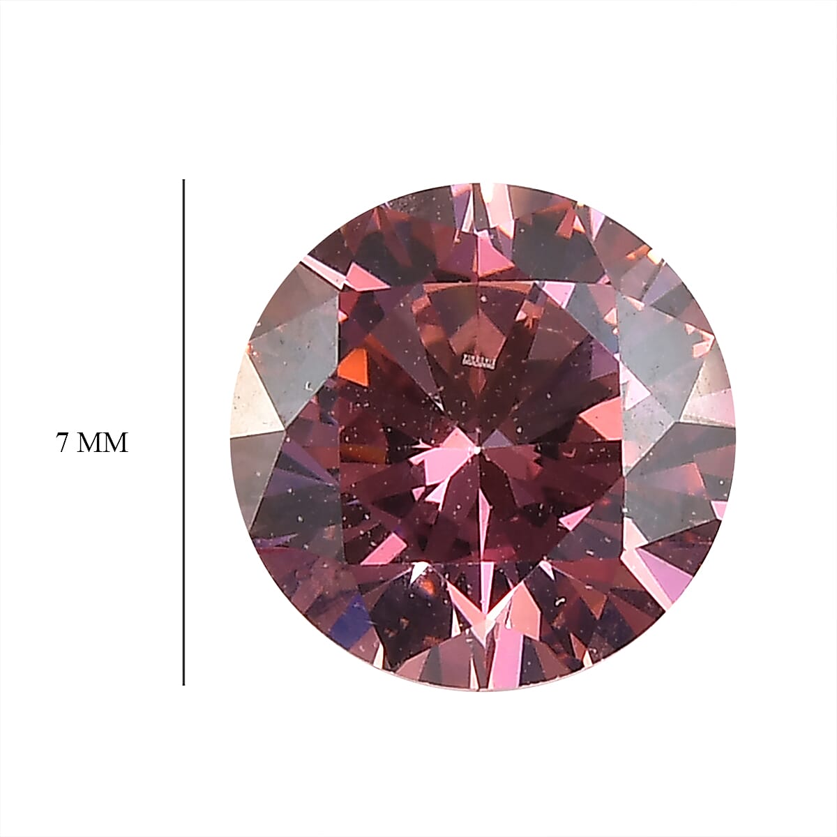 Finest Fancy Pink CZ (Rnd 7 mm) 2.25 ctw image number 3