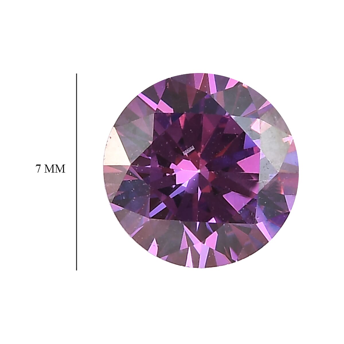 Finest Fancy Purple CZ (Rnd 7 mm) 2.29 ctw