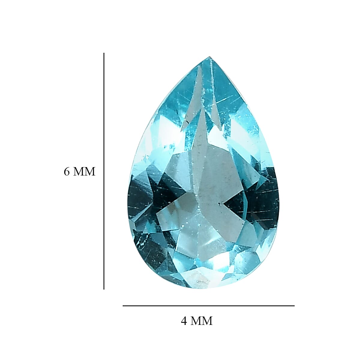 Madagascar Paraiba Apatite (Pear 6x4 mm) 0.38 ctw image number 3