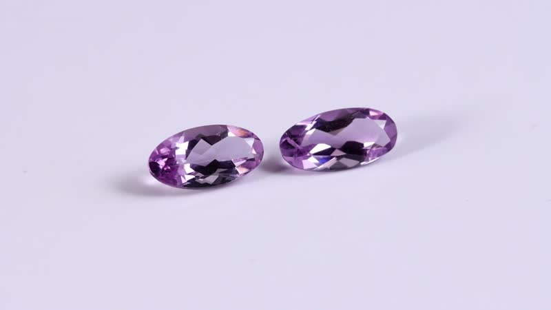 Rose De France Amethyst Set of 2 (Ovl 10x5 mm) 2.16 ctw Loose Gemstone