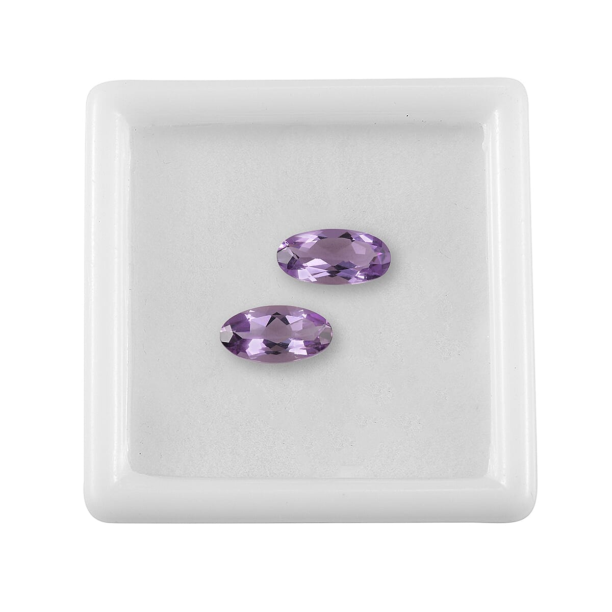 Rose De France Amethyst Set of 2 (Ovl 10x5 mm) 2.16 ctw Loose Gemstone