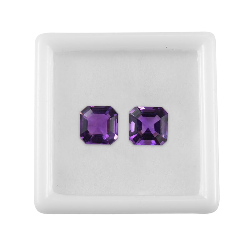 African Amethyst Set of 2 (Oct 7x7 mm) 2.50 ctw Loose gemstone