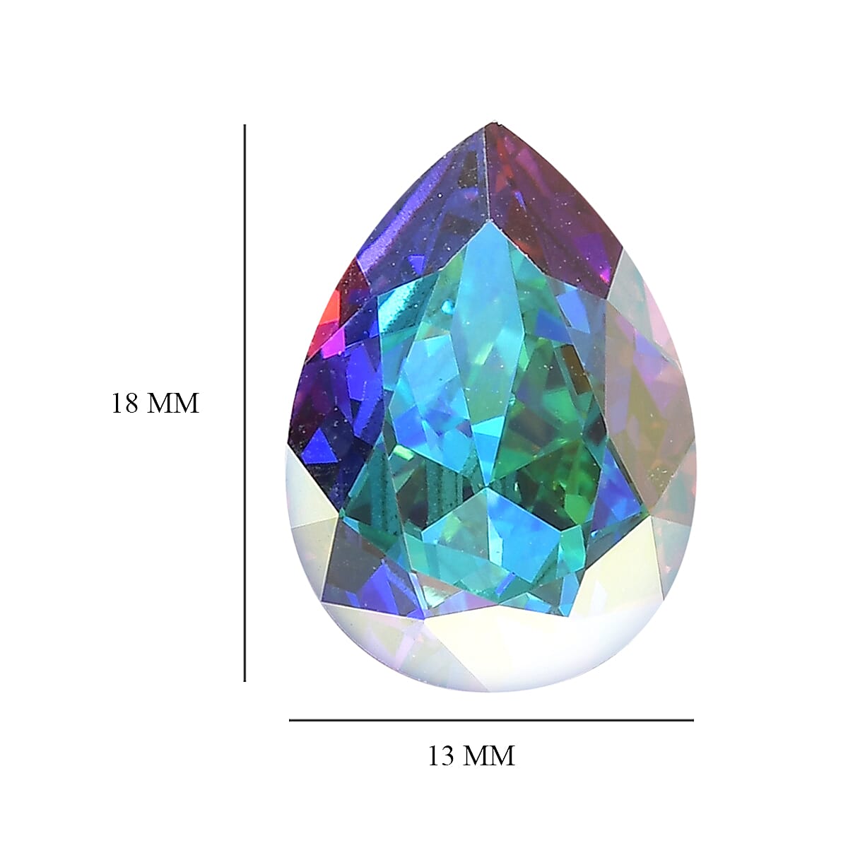 Aurora Borealis Crystal (Pear 18x13 mm) 9.50 ctw image number 3