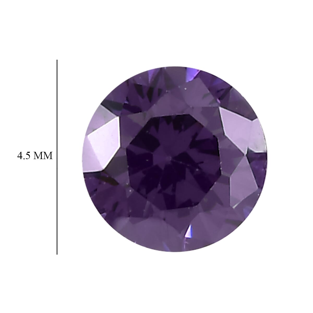 Simulated Amethyst Diamond Set of 5 (Rnd 4.5 mm) 3.06 ctw image number 3