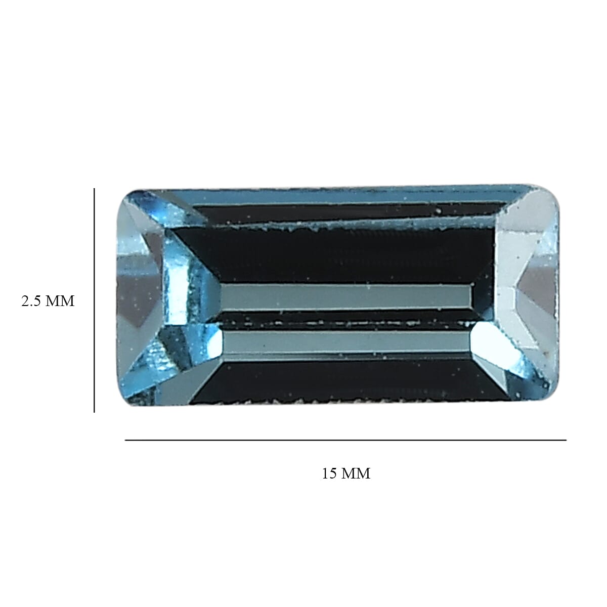 Aquamarine Color Crystal (Bgt 5x2.5 mm) 0.16 ctw