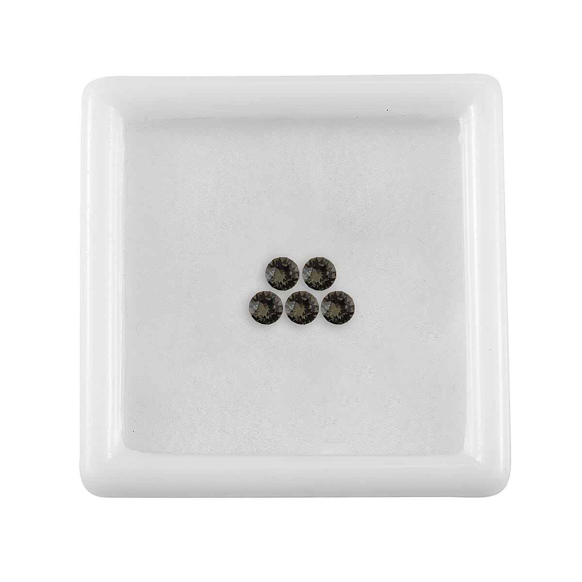 Black Diamond Color Crystal Set of 5 (Rnd 4.5 mm) 1.24 ctw image number 2