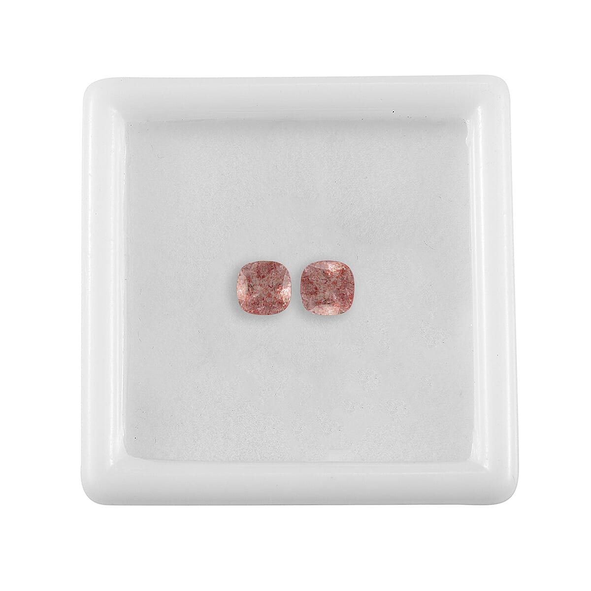 Cherry Quartz Set of 2 (Cush 5x5 mm) 0.89 ctw image number 2
