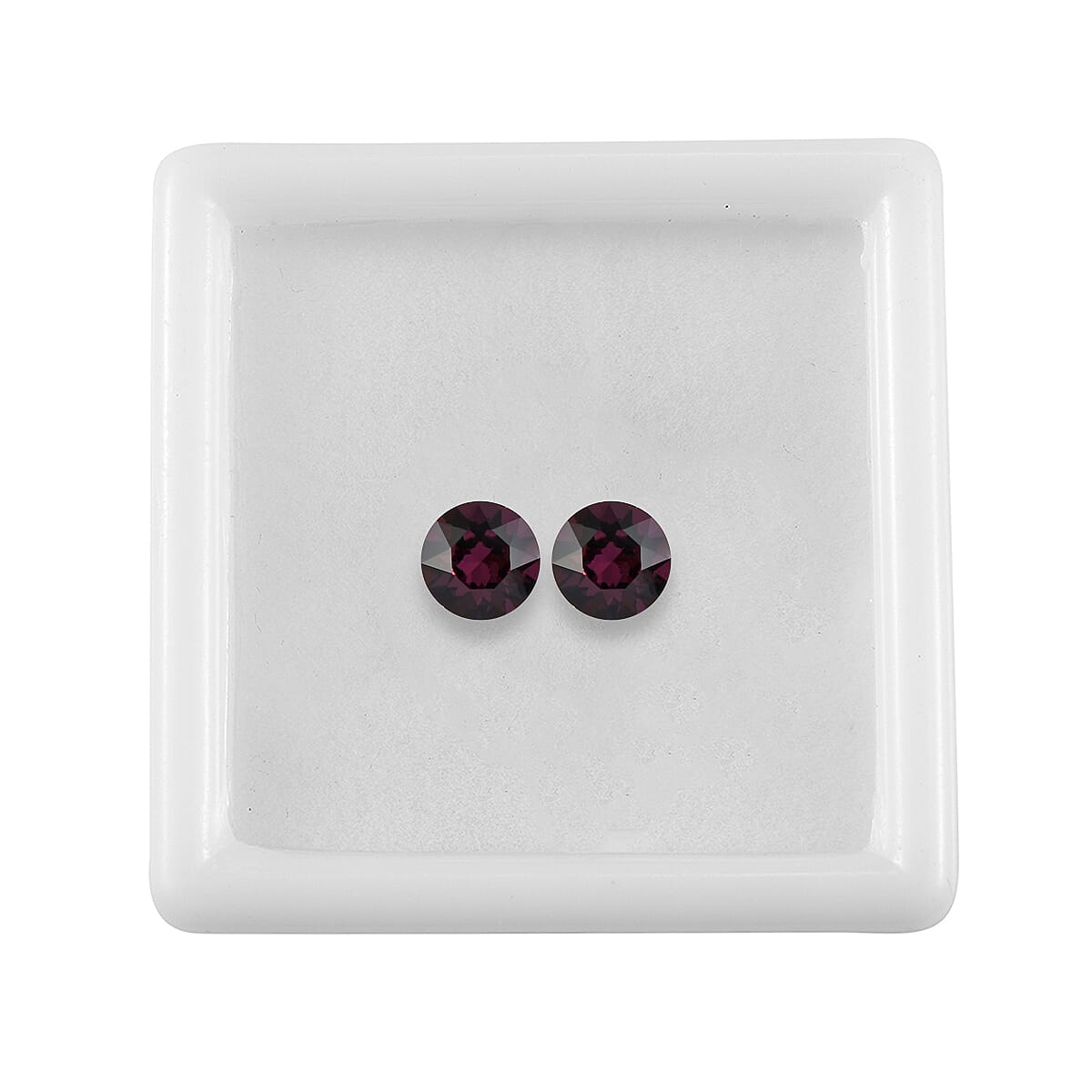 Foilback Amethyst Crystal Set of 2 (Rnd 6 mm) 1.44 ctw Loose gemstone