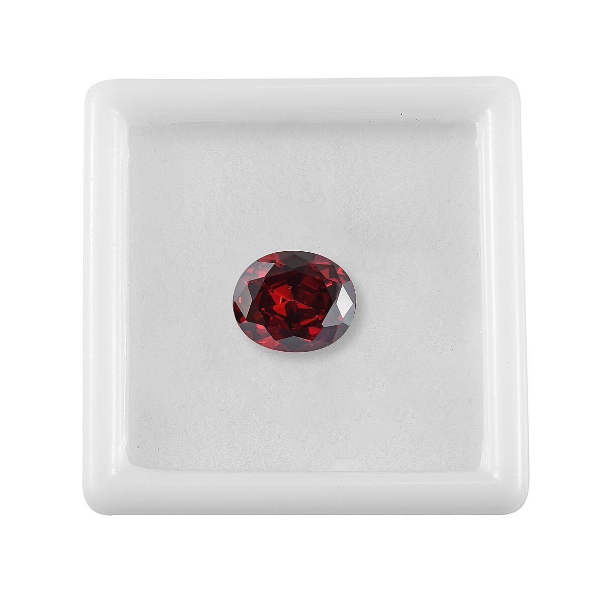 Simulated Garnet Color Diamond (Ovl 12x10 mm) 7.38 ctw image number 2