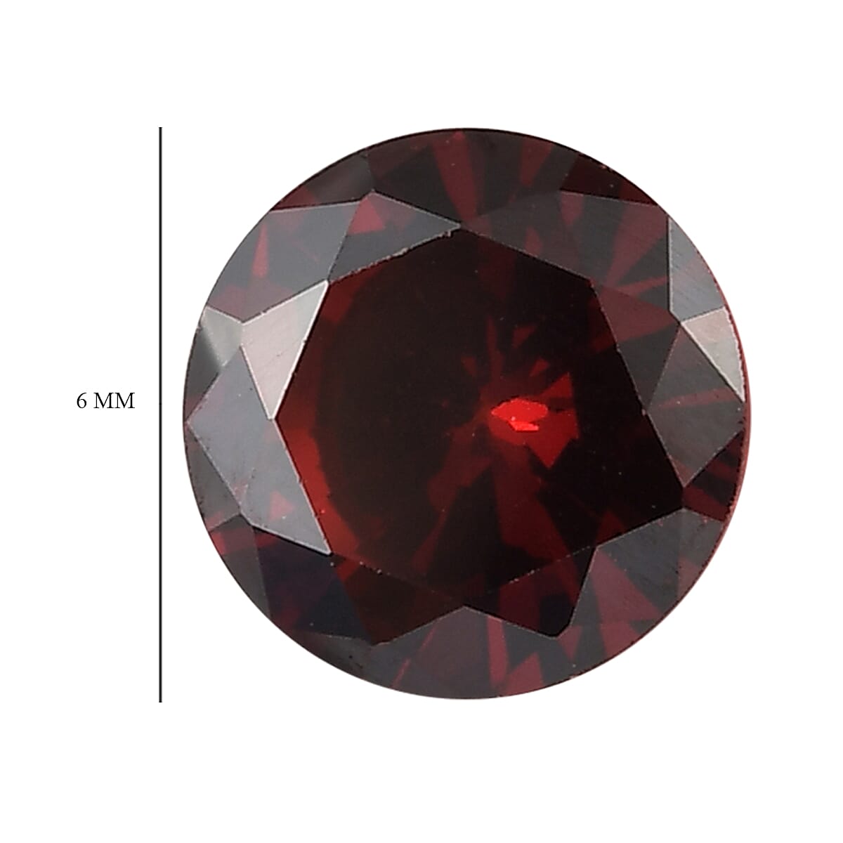 Simulated Garnet Color Diamond Set of 2 (Rnd 6 mm) 2.57 ctw image number 3