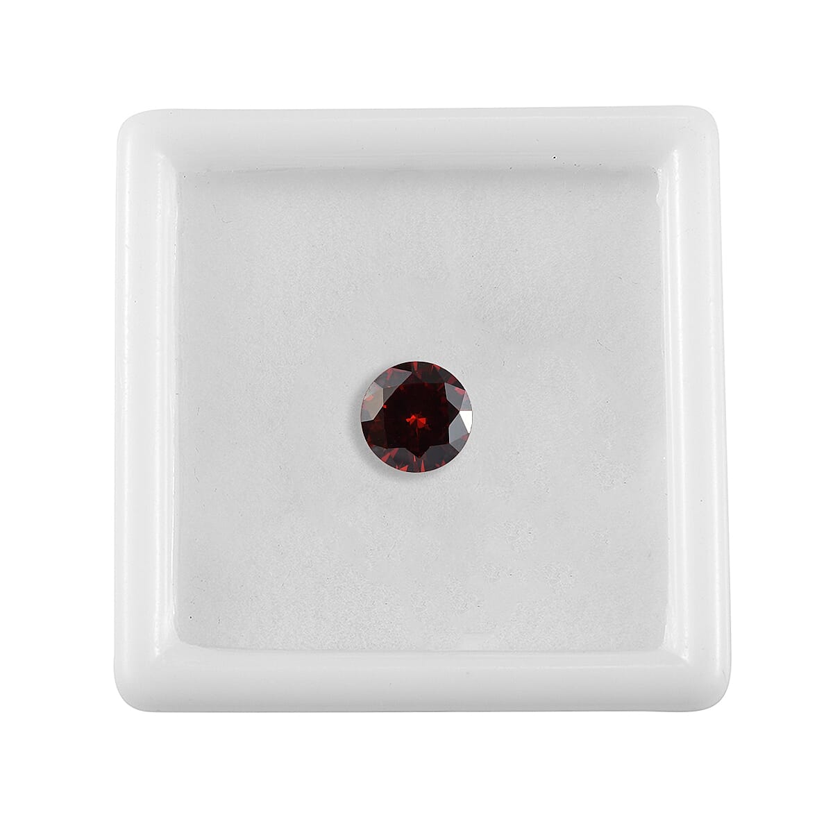 Simulated Garnet Color Diamond (Rnd 7 mm) 2.05 ctw image number 2