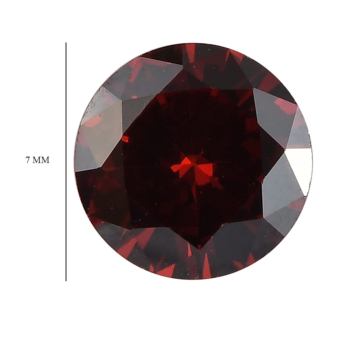 Simulated Garnet Color Diamond (Rnd 7 mm) 2.05 ctw image number 3