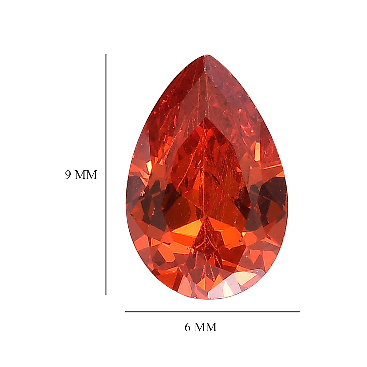 Simulated Orange Diamond Set of 2 (Pear 9x6 mm) 4.02 ctw image number 3