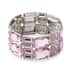 Simulated Pink Diamond Bracelet in Silvertone (6.50 In) image number 0